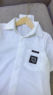 Áo sơ mi cộc tay thêu túi (kèm ảnh thật)