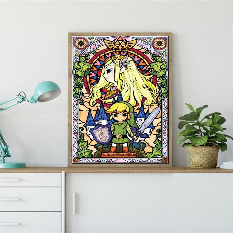 Bộ Dụng Cụ Làm Tranh Đính Đá Họa Tiết Công Chúa Và Hiệp Sĩ Độc Đáo Kích Thước 40x30cm DIY Dùng Trang Trí Nhà Cửa