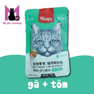 PATE WANPY gói 80gr thơm ngon hấp dẫn cho mèo