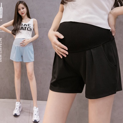 Quần Short Lụa Lưng Cao Ống Rộng Nâng Bụng Thời Trang Mùa Hè 2022 Cho Mẹ Bầu