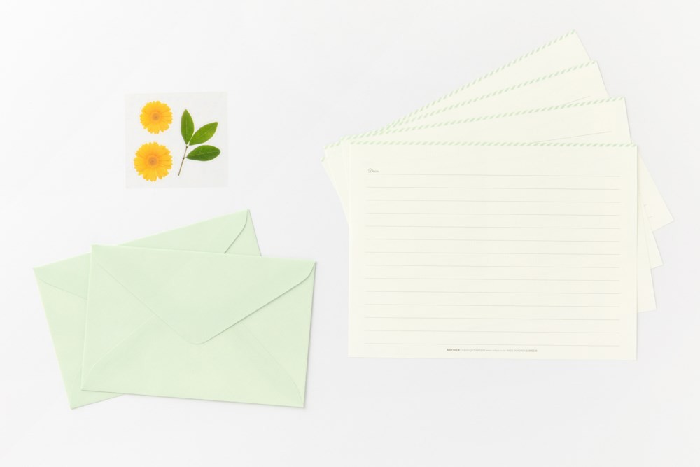 Bộ Phong Bì Giấy Viết Thư ARTBOX Hàn Quốc In Hình Hoa Màu Vàng