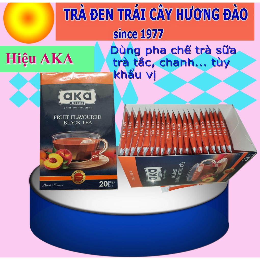 Trà Đào Túi Lọc Hiệu AKA, Hộp 20 Gói, Mỗi Gói 2g