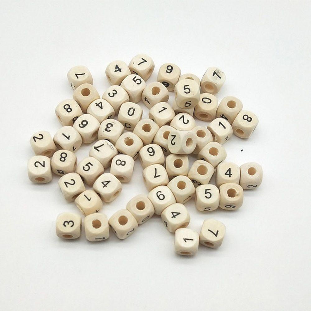 Set 100 Hạt Vuông In Chữ Cái / Số Làm Trang Sức