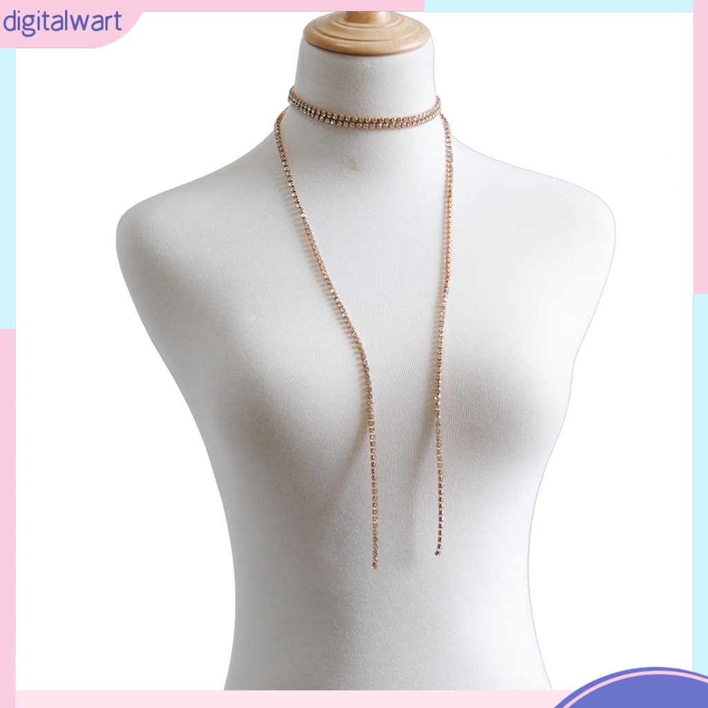 Vòng Cổ Choker Dài Đính Đá Thời Trang Cho Nữ