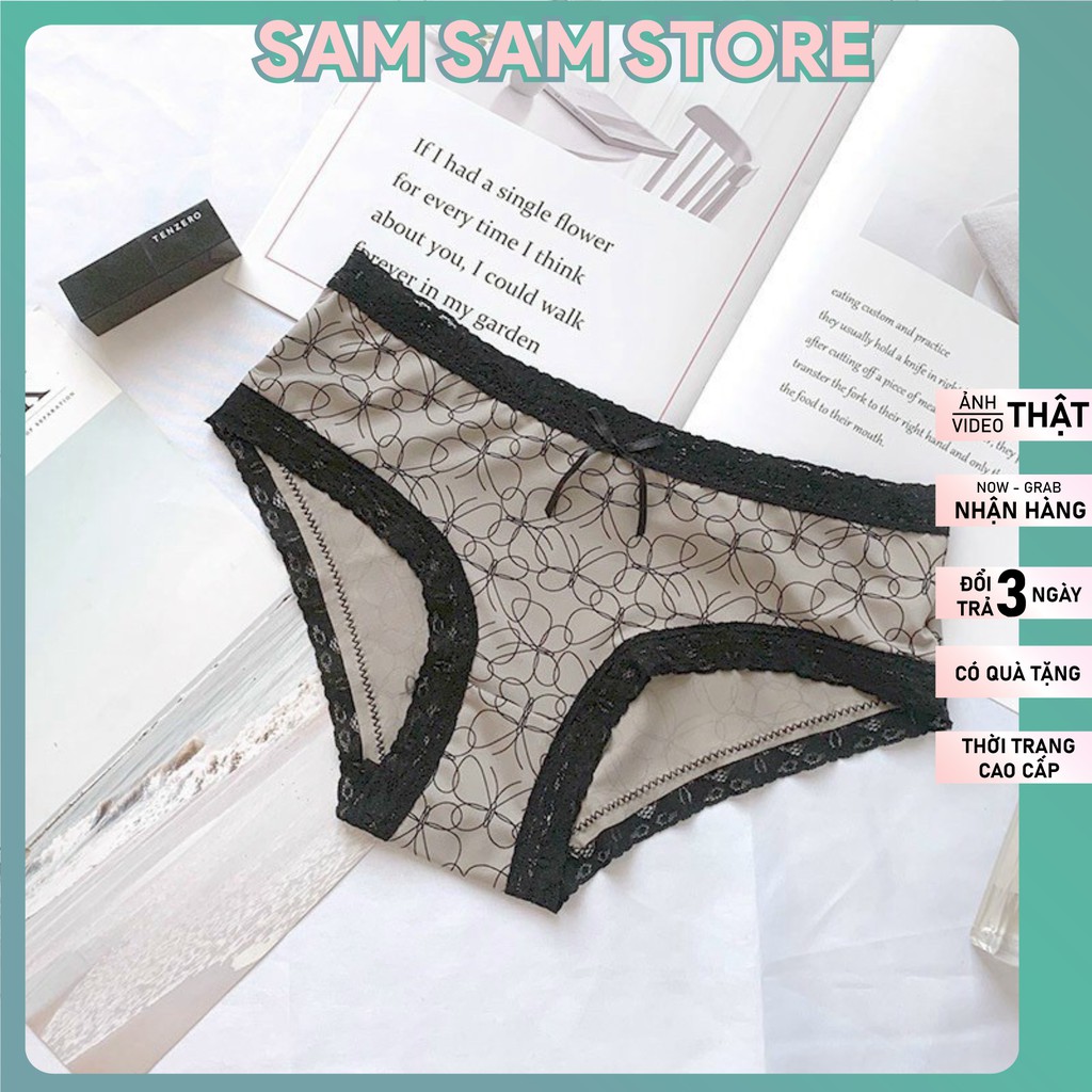 Quần Lót Nữ SAM SAM Su Lụa Lưng Thấp Viền Ren Hoạ Tiết Siêu Dễ Thương Hàng Loại 1 SAM SAM