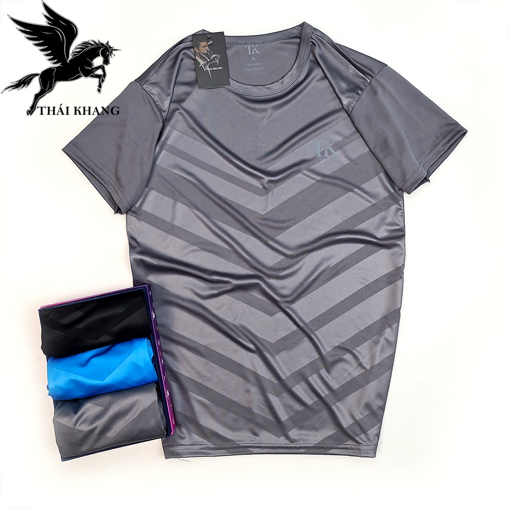 áo thun nam thể thao thun lạnh vân dập cực mát mặc loại áo thể thao nam cổ tròn mặc thoải mái TT1
