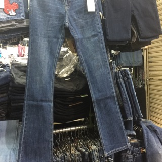 Quần jeans ống loe xuất khẩu co giãn