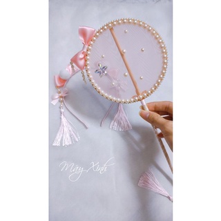 Set quạt cổ trang kèm bờm tóc cho bé