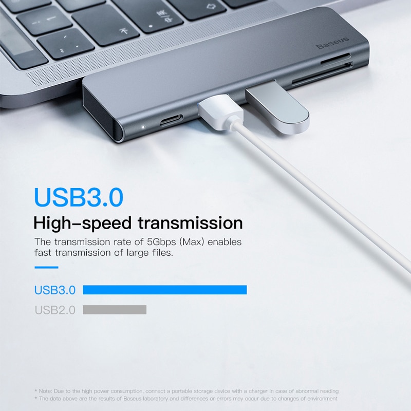 Hub chia USB-C Baseus nhiều cổng chuyển đổi USB loại C 3.0 cho Macbook Pro Air