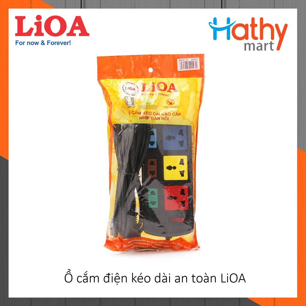 Ổ cắm điện LiOA kéo dài an toàn 3D3S52 5m/3m