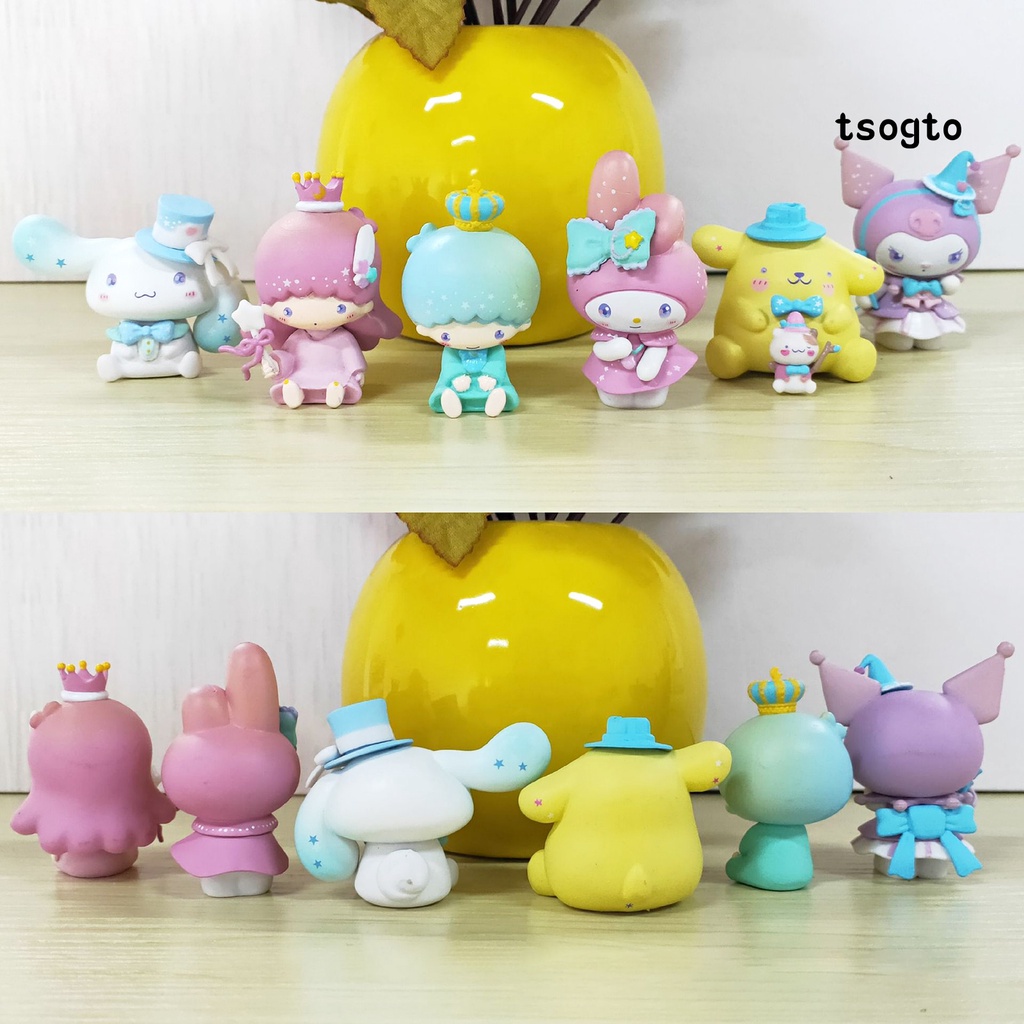 Set 6 mô hình nhân vật mymelody hoạt hình dễ thương trang trí bàn làm việc