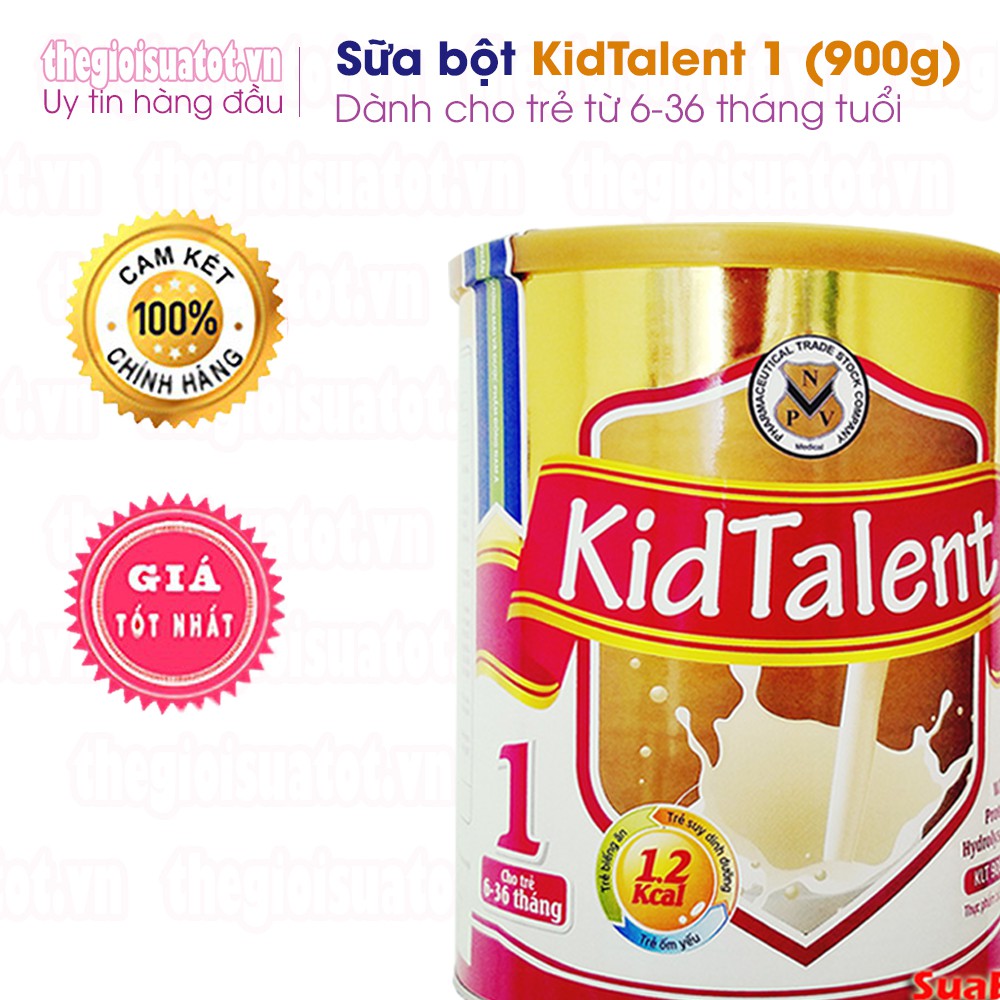 Sữa bột KidTalent 1 Dành cho trẻ từ 6-36 tháng tuổi biếng ăn, chậm lớn, suy dinh dưỡng, thấp còi - 900g