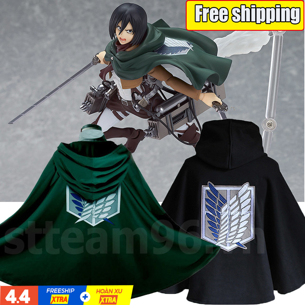 Áo Choàng Hoá Trang Nhân Vật Eren Levi Mikasa Trong Attack On Titan