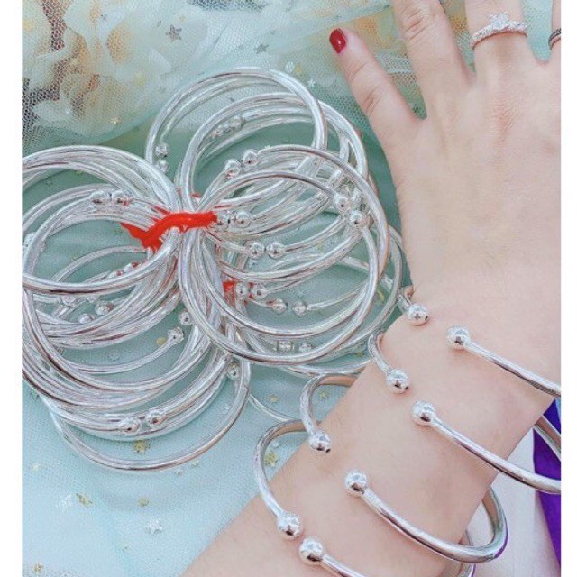 Vòng tay cua trơn dẻo chuẩn bạc ta bóng đẹp - Kho sỉ bạc Nhất Linh