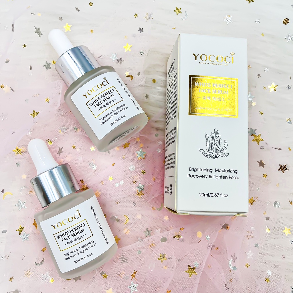 Bộ 3 sản phẩm Yococi Perfect gồm 1 serum dưỡng da 20ml, 1 kem dưỡng trắng da mặt 20g &amp; 1 nước tẩy trang 150ml