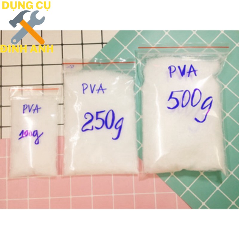 Bột Hồ PVA Nguyên Liệu Nấu Keo Trong Làm Slime 100gram