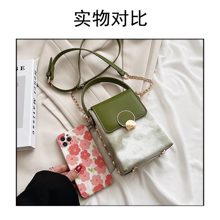 Túi Đeo JASMIN NOIR Chéo In Họa Tiết Hoa Phối Quai Xích Thời Trang Xinh Xắn Cho Nữ