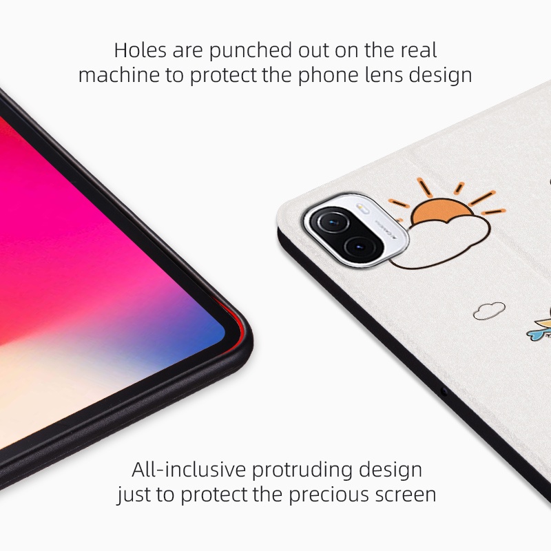 Bao Da PU Máy Tính Bảng Nắp Gập Chống Sốc Họa Tiết Dễ Thương Kèm Giá Đỡ Cho Xiaomi Mi Pad 5 / Xiaomi Mi Pad 5 Pro 11"