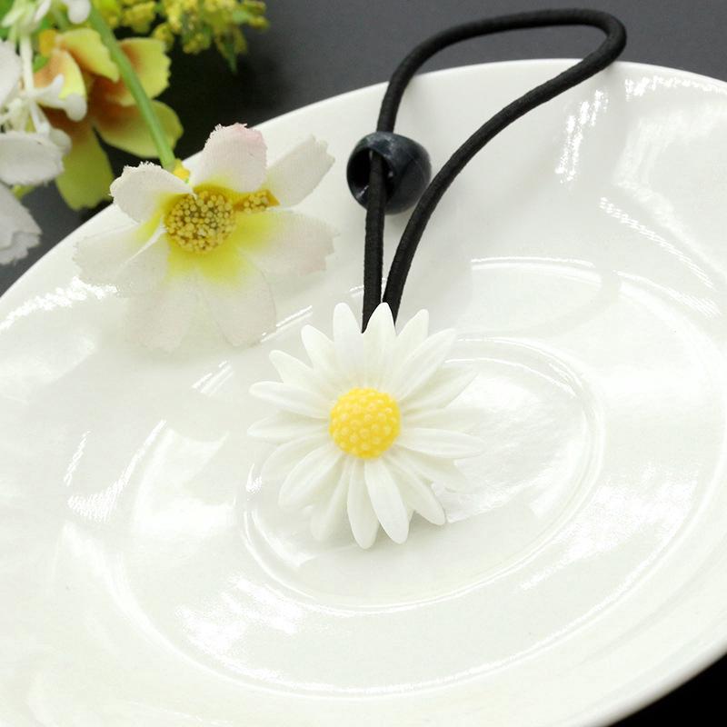 Thun Cột Tóc Đính Hoa Đáng Yêu Cho Bé Gái