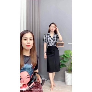 live tream đầm phối lụa và chân váy tuyết mưa, tơ hoặc voan