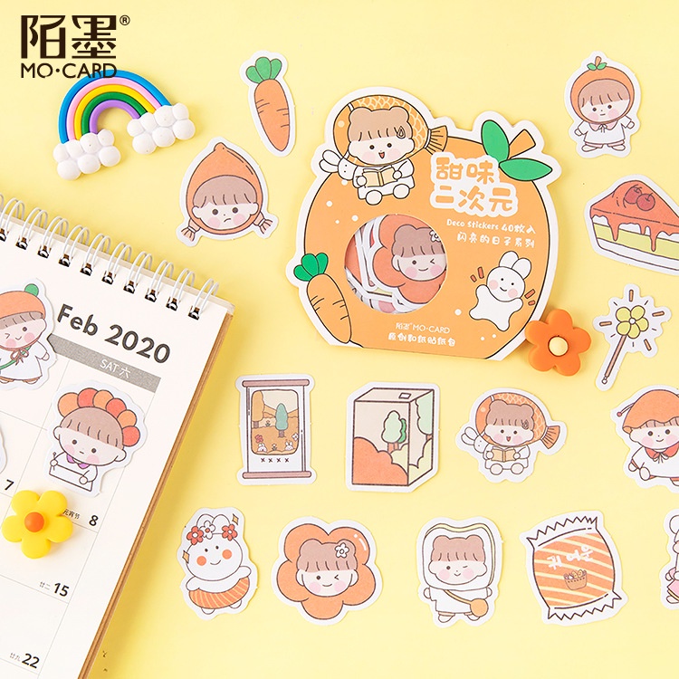 Sticker cute dán laptop, hình dán mũ bảo hiểm, điện thoại, vali miếng dán chống nước siêu dễ thương