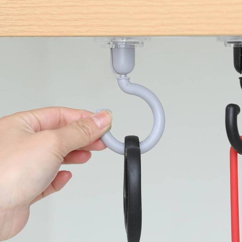 Móc treo đồ chắc chắn có thể xoay được đa dụng không cần đinh tự dính cho nhà tắm/ phòng bếp