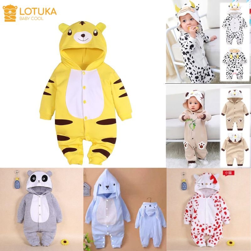 [Vải CAO CẤP] Bộ body cho Bé Trai Bé Gái Dài tay Hình thú mẫu quần áo sơ sinh ngộ nghĩnh 100% Cotton Mềm Mịn từ 1-13kg