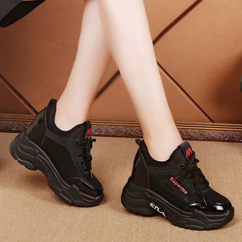 Giầy Thể Thao Nữ , Giầy Sneaker Nữ Đế Độn Nâng Chiều Cao 8,5Cm Siêu Chất Và êm Cực +Ảnh thật (Hàng ORDER)