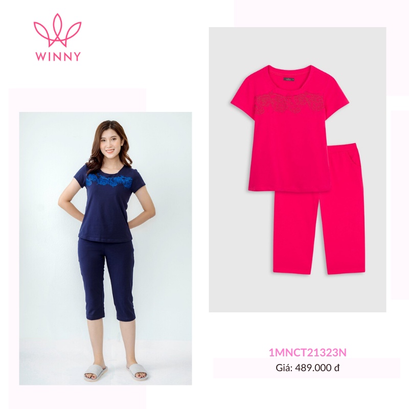 Bộ đồ mặc nhà cộc tay quần lửng cotton Winny - 1MNCT21323N