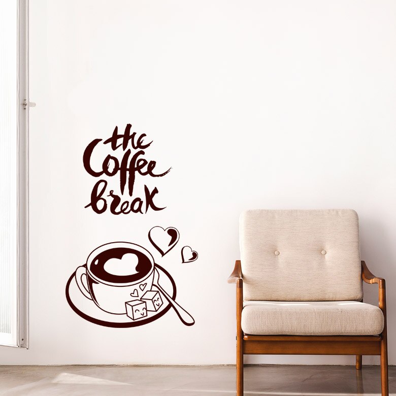 Miếng Dán Tường Vinyl Hình Tách Cà Phê