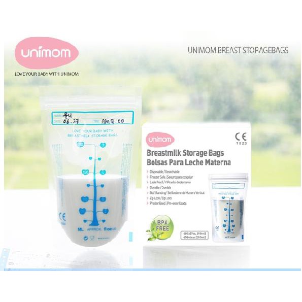 (10-30) Hộp túi trữ sữa Unimom Hàn Quốc 210ml