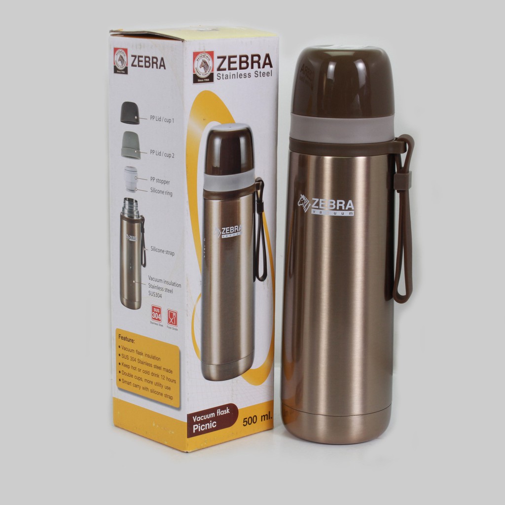 Bình Giữ Nhiệt Zebra Picnic 0.5L-112651. Inox 304 Siêu Bền Thái Lan