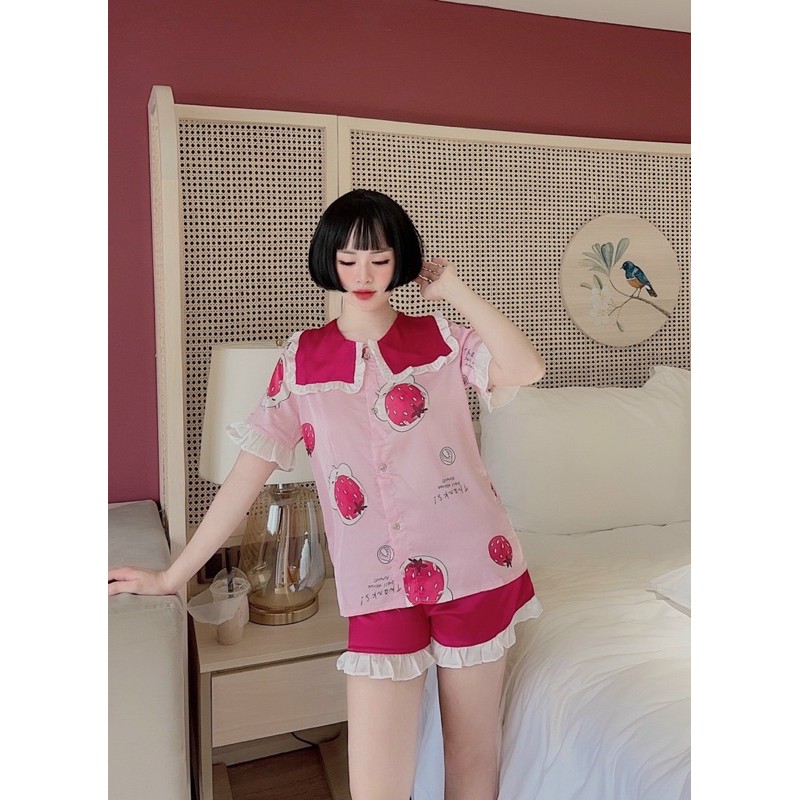 pizam cộc đùi💯 pyjama lụa satin mềm mịn mát