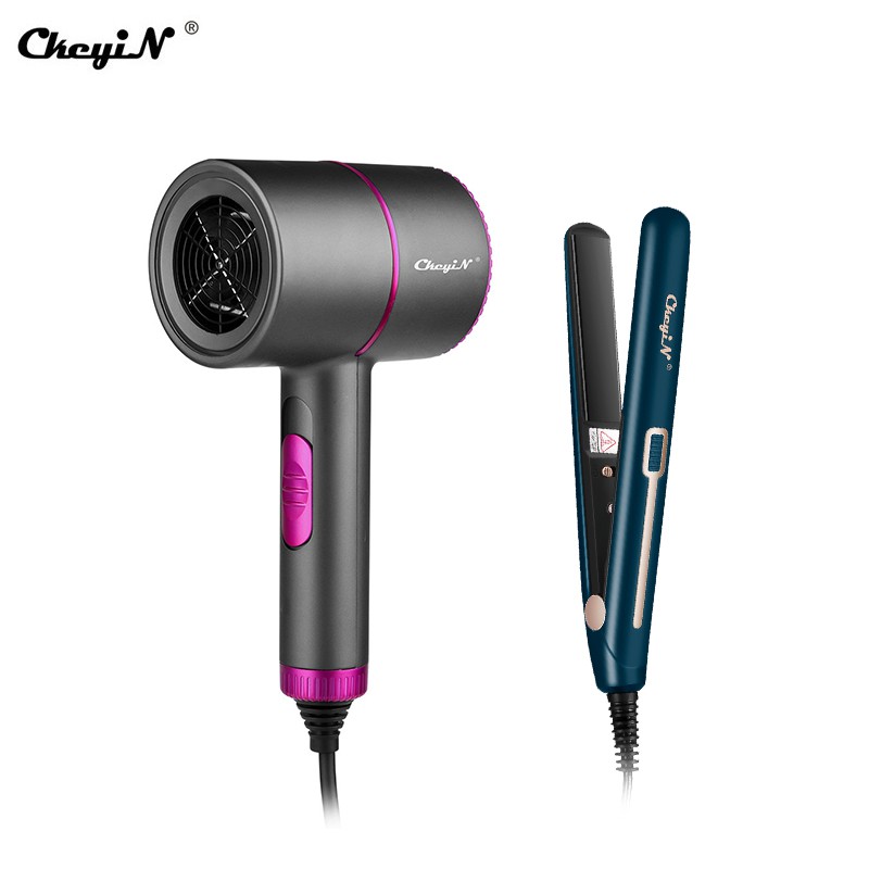 Bộ Máy Sấy Tóc Và Máy Kẹp Tóc Thẳng &amp; Xoăn 2 Trong 1 Ckeyin Công Suất Lớn 850W