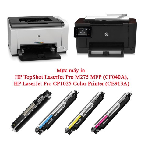 Hộp mực in màu cho máy in Hp LaserJet CP1025, HP M275 MFP | Mực in laser 126A CE310A, CE311A, CE312A, CE313A