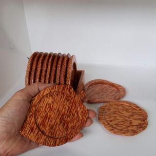 Bộ 10 đế lót ly gỗ dừa