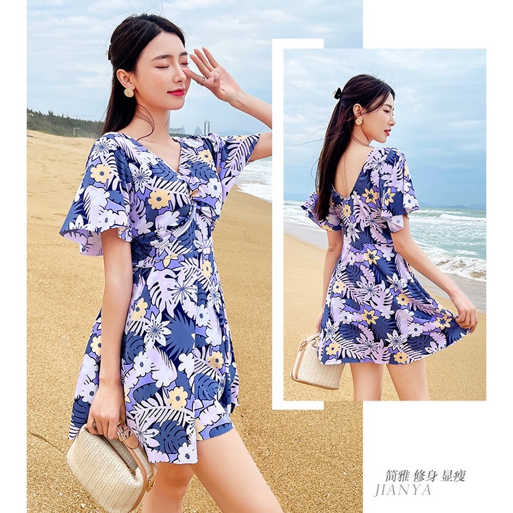 Bộ đồ bơi nữ liền mảnh họa tiết hoa kín đáo tôn dáng size lớn