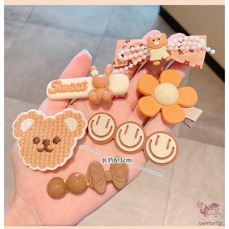 Set 5 Kẹp Tóc Kiểu Công Chúa Dễ Thương Xinh Xắn Phong Cách Hàn Quốc Cho Bé Gái