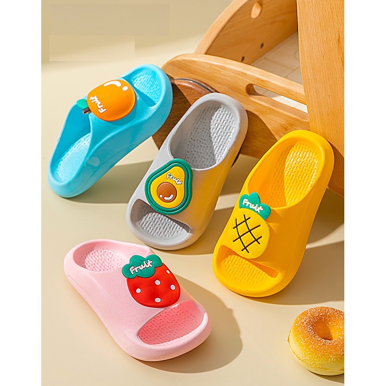 Dép cho bé trai bé gái nhiều màu, nhiều họa tiết Hoa Quả đáng yêu, dép siêu nhẹ chống trơn trượt - TD25