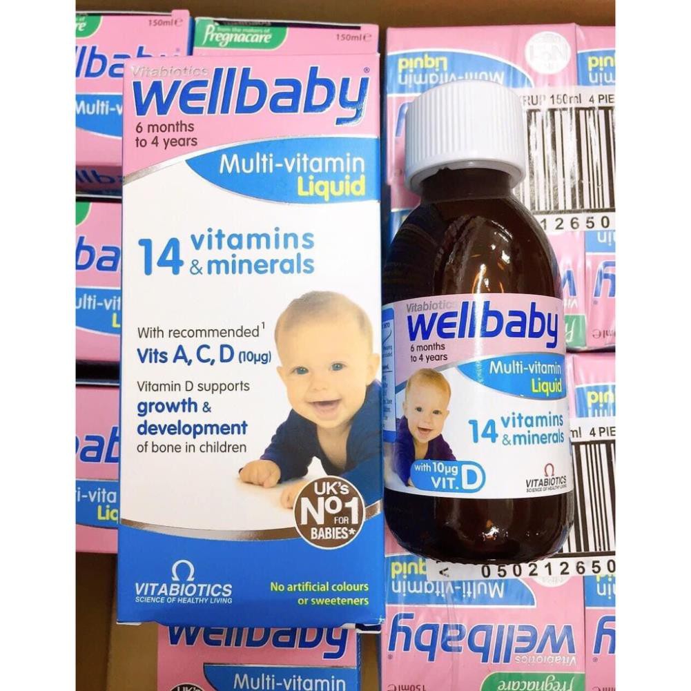 Vitamin Tổng Hợp Wellbaby Cho Bé 6 Tháng – 4 Tuổi của Anh, giúp bé ăn ngon và tăng cân, tăng sức đề kháng