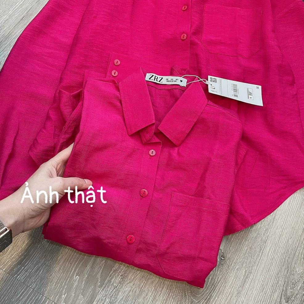 Áo SƠ MI HỒNG CÁNH SEN HÀNG L1