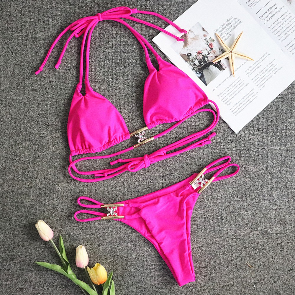 [BKN1360] &lt;ÂU&gt; SET BIKINI ĐEN/TRẮNG/HỒNG NEON MIX ĐÁ CUTOUT HÔNG