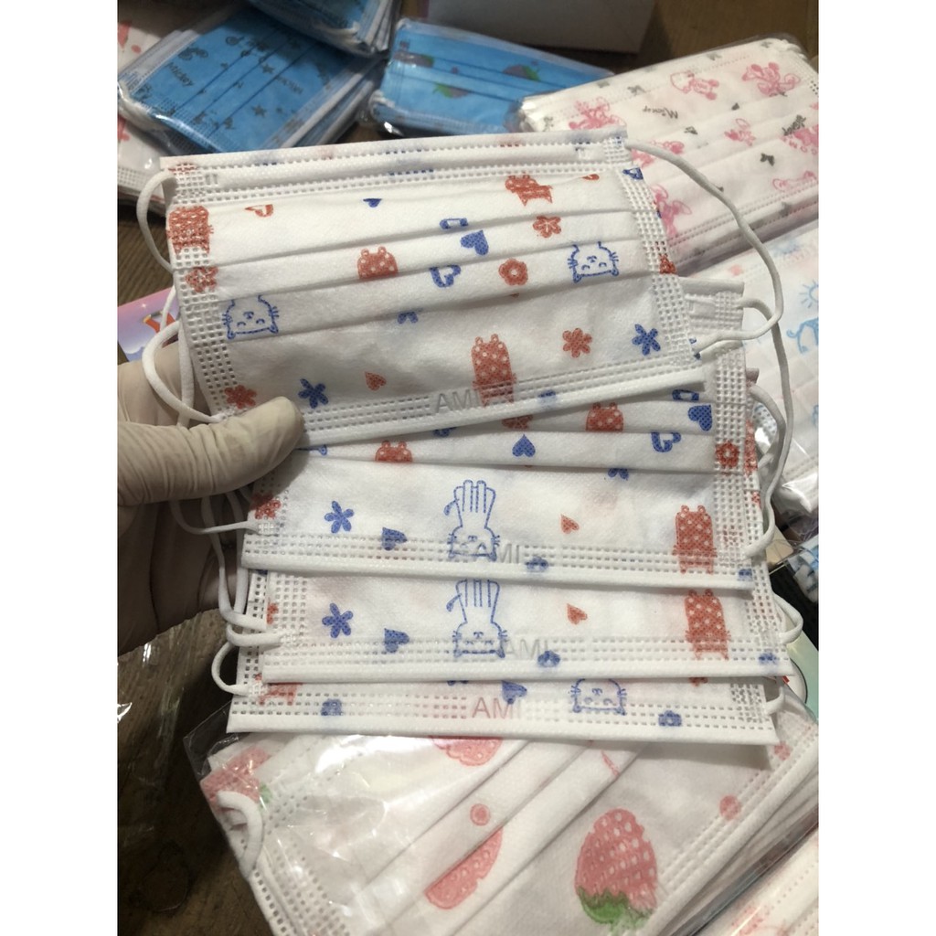 Khẩu trang y tế trẻ em 3 lớp hiệu Bảo Châu, đầy đủ giấy tờ kiểm định chất lượng 1 Hộp = 50 chiếc