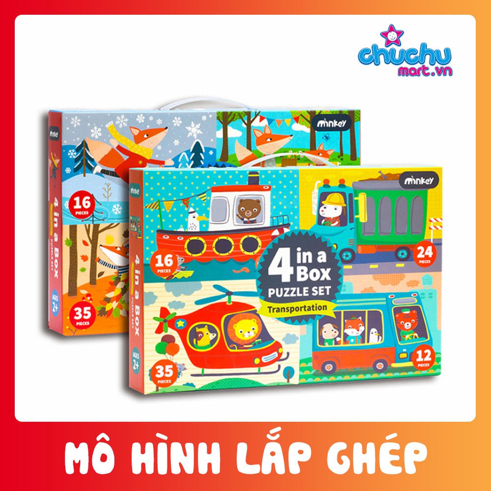 Tranh ghép 4 cấp độ Minkey