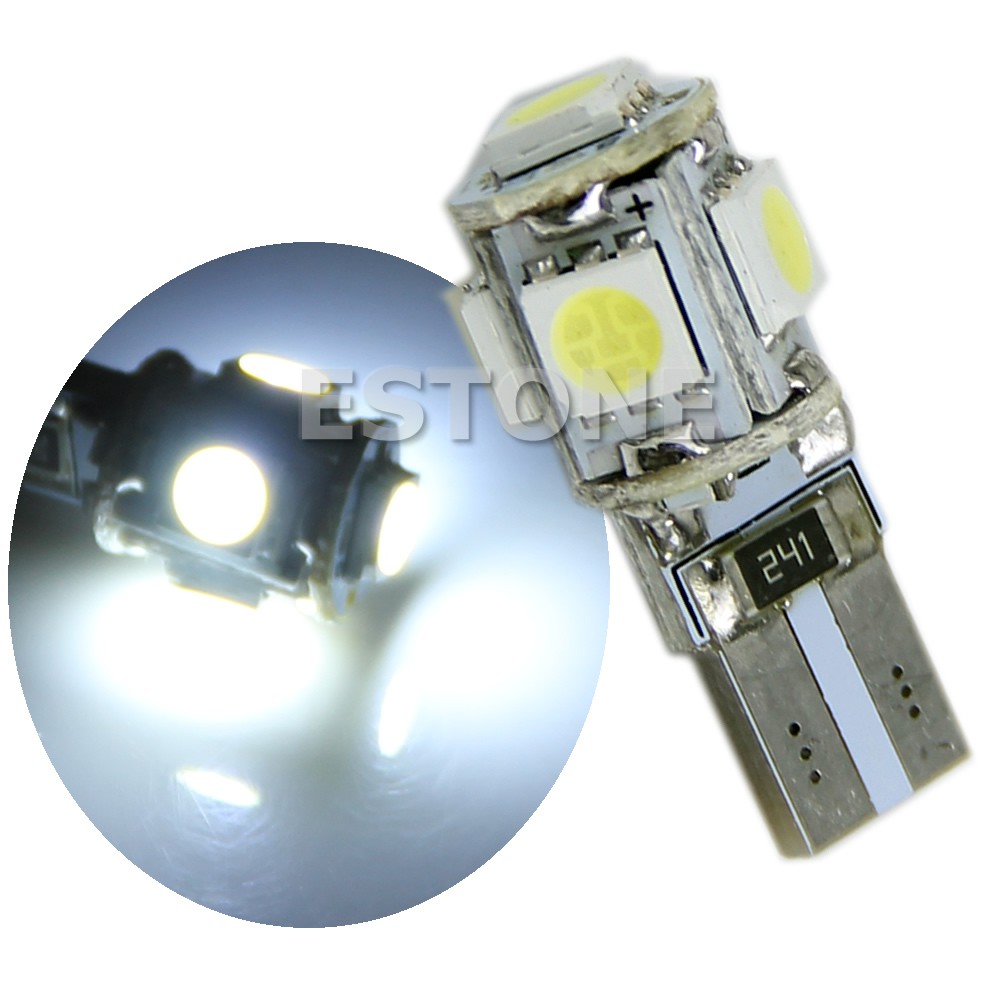 1 Đèn LED T10 5-SMD 5050 nội thất xe ô tô Wedge W5W 194 168