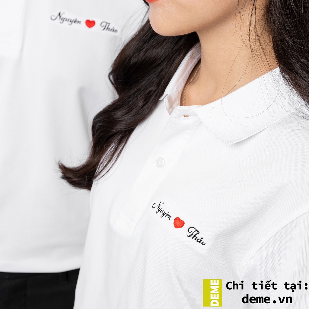 ÁO ĐÔI NAM NỮ THÊU THEO YÊU CẦU, ÁO POLO ĐÔI THÊU RIÊNG BIỆT, CHẤT LIỆU COTTON BỀN ĐẸP