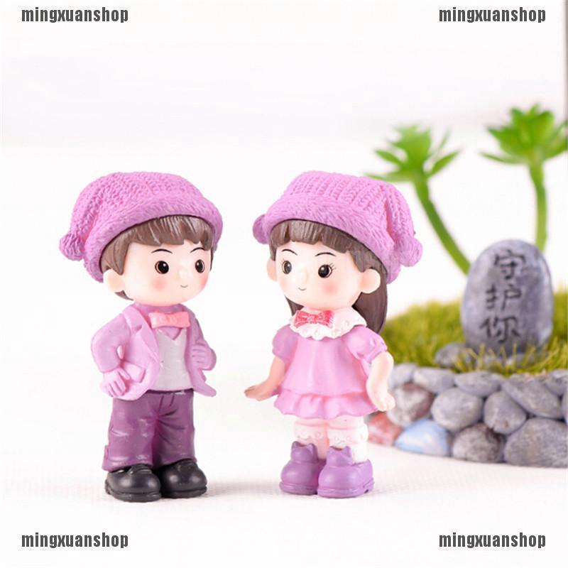 Mô Hình Cặp Đôi Đội Mũ Trang Trí Vườn
