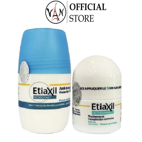 [Combo Etiaxil ] Lăn khử mùi dành cho da nhạy cảm 15ml và lăn khử mùi hằng ngày 50ml