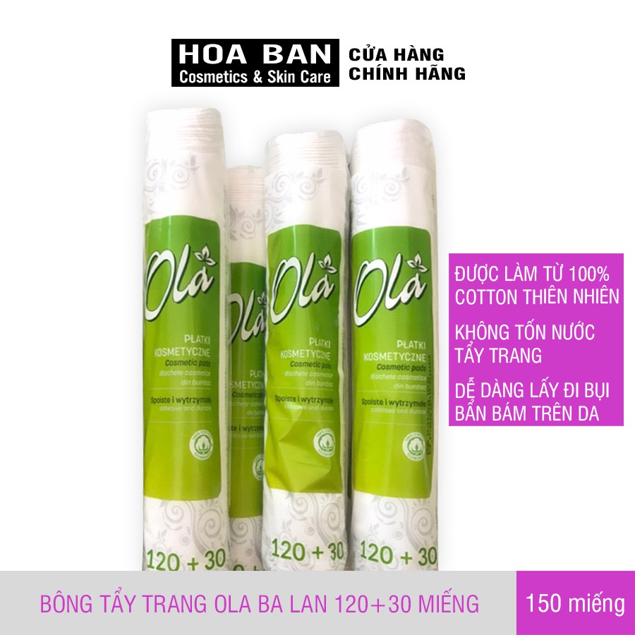 Bông tẩy trang Ola Ba lan 120+30 miếng (150 miếng) | BigBuy360 - bigbuy360.vn