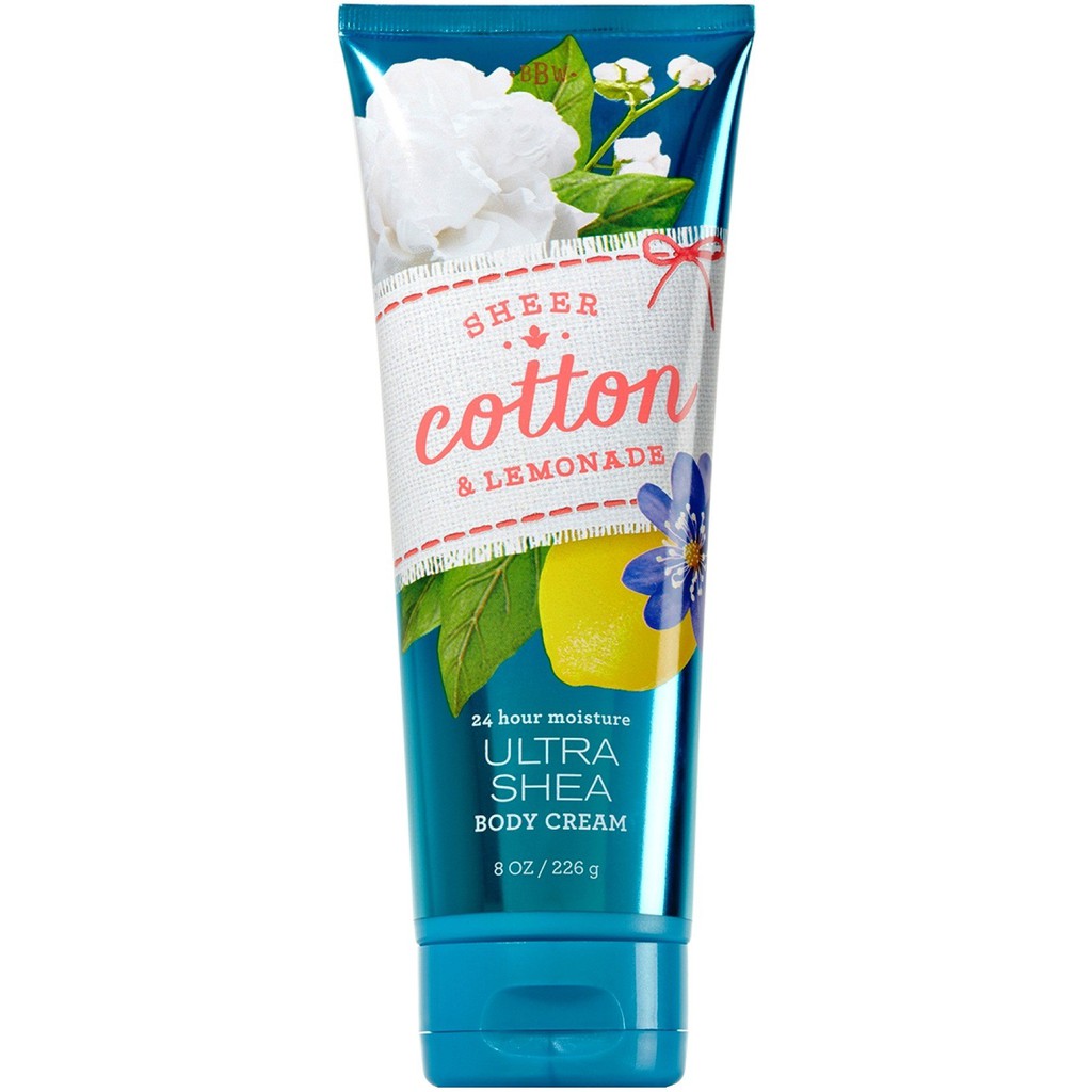 Kem dưỡng ẩm cơ thể Bath &amp; Body Works Sheer Cotton Lemonade Ultra Shea Body Cream 226g (Mỹ)